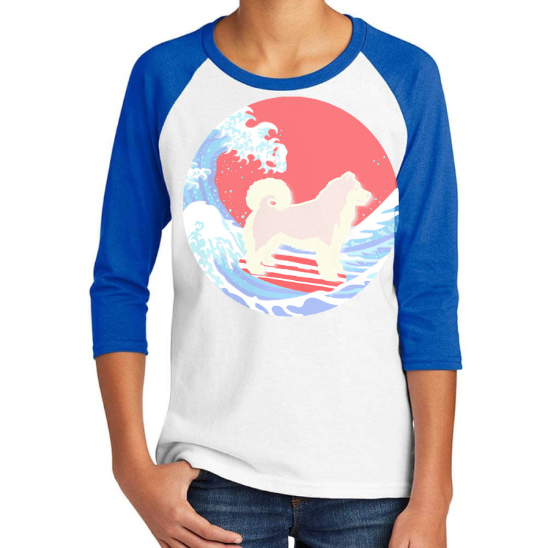 Alaskan Malamute T  Shirt Alaskan Malamute Gifts   Ocean Waves Surfing Youth 3/4 Sleeve | Artistshot