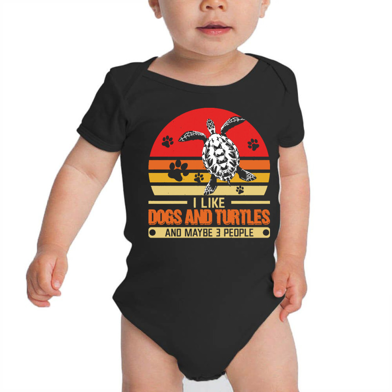 Perfect Gift For Family Members T  Shirt I Like Dogs And Turtles And M Baby Bodysuit by bellbottomsknow | Artistshot