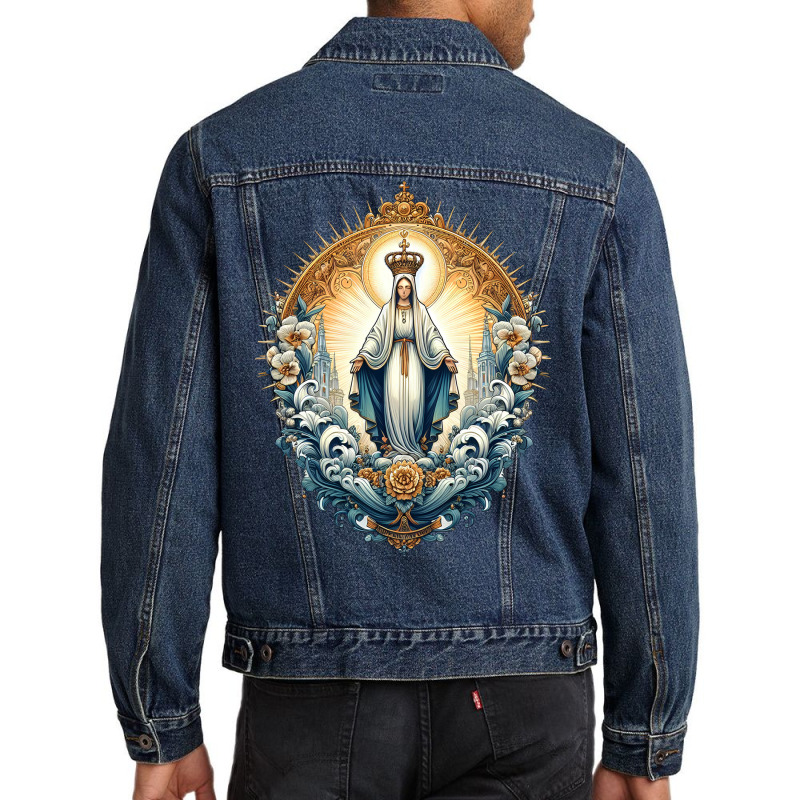 Portugal Immaculate Conception Men Denim Jacket | Artistshot