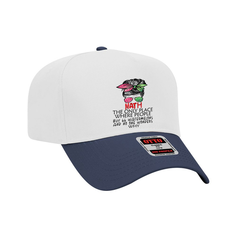 Math Watermelons Mathematics Calculation Numbers Messy Bun Adjustable Baseball Cap by Skunk | Artistshot