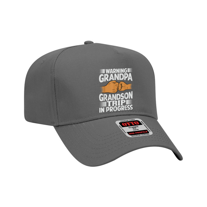 Warning Grandpa Grandson Trip In Progress   Trip With Granny Adjustable Baseball Cap | Artistshot