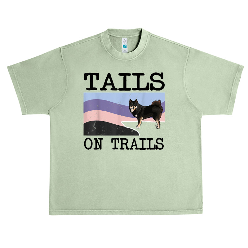 Finnish Lapphund Tails On Trails Funny Dog Hiking T Shirt Urban Heavy T-shirt by puetzee | Artistshot