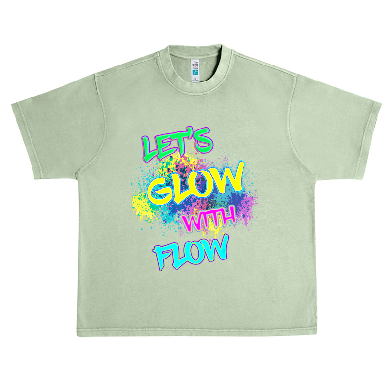 Let's Glow With Flow Glow Party 80s Party Paint Splatter Urban Heavy T-shirt by Kosdapen517 | Artistshot