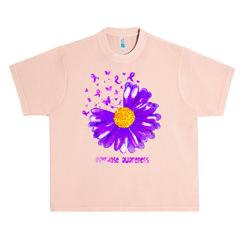 Butterfly Purple Ribbon Sunflower Overdose Awareness T Shir Urban Heavy T-shirt | Artistshot