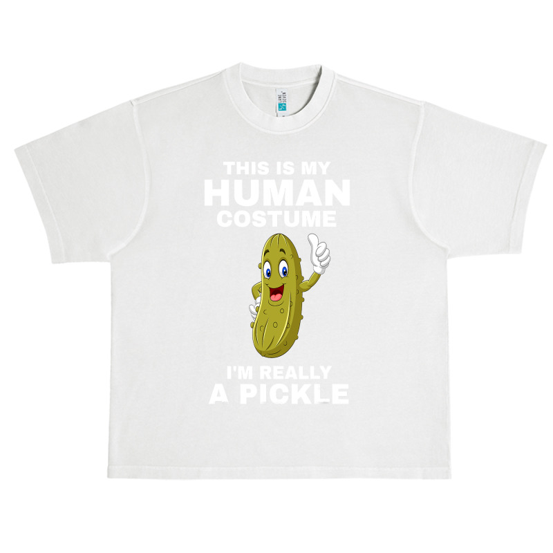 Funny This Is My Human Costume I M Really A Pickle Halloween Urban Heavy T-shirt | Artistshot