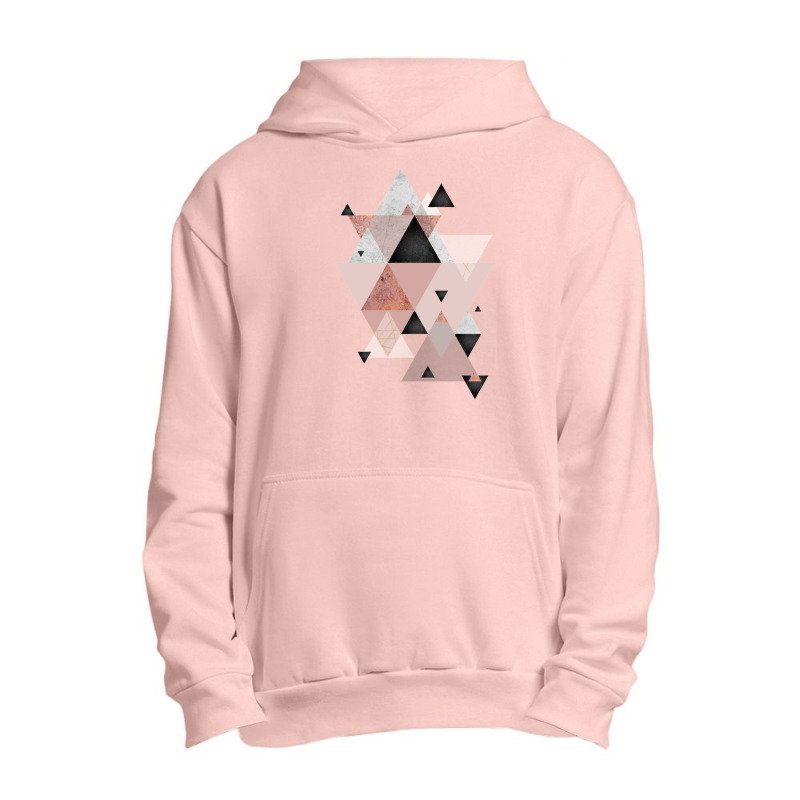 Geometric Compilation In Rose Gold And Blush Pink Urban Pullover Hoodie | Artistshot