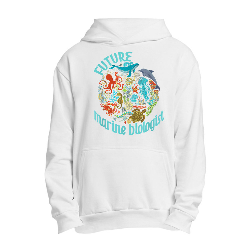 Future Marine Biologist Ocean Life Drawing Whale Octopus Urban Pullover Hoodie | Artistshot