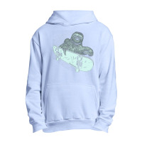 Sloth Riding A Skateboard, Sloth, Riding, Skateboard, Guys Animal, All Urban Pullover Hoodie | Artistshot