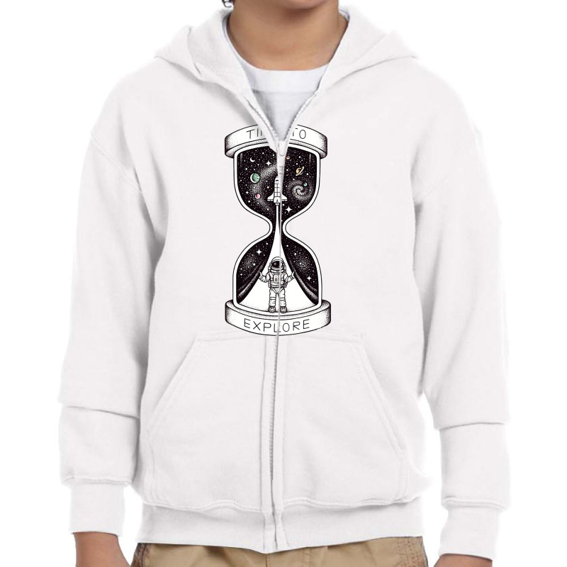 Time To Explore Astronaut Space Rocket Youth Zipper Hoodie by KATHYPATTERSON | Artistshot