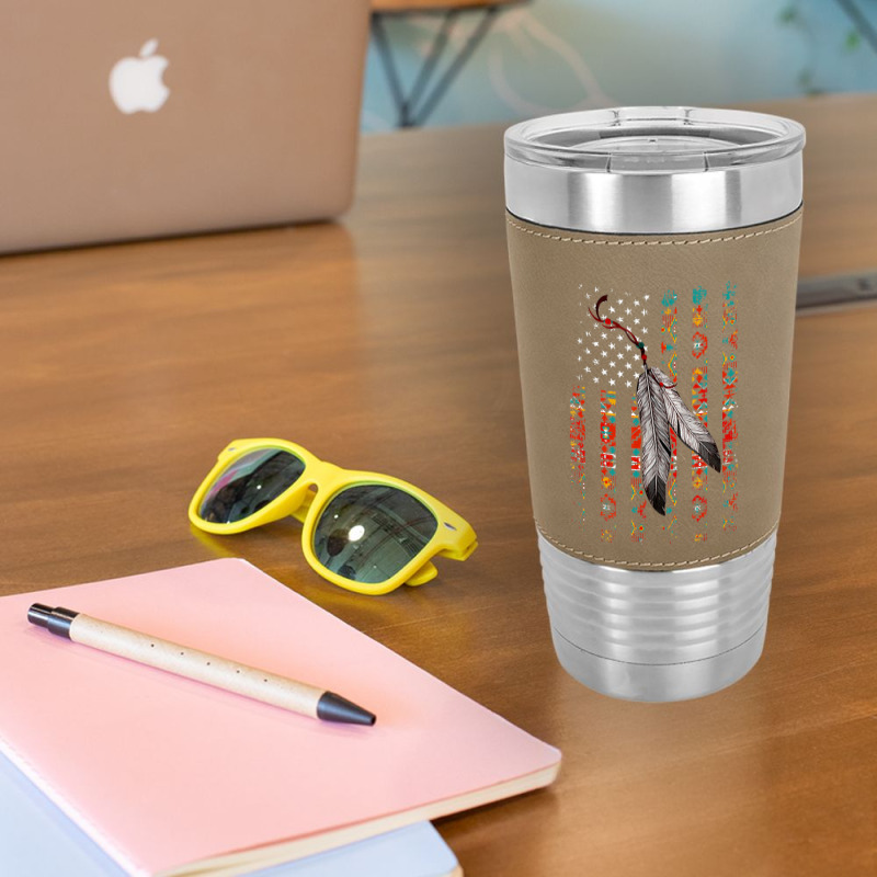 Native American Pride Flag Feather Leatherette Tumbler | Artistshot