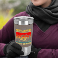 You See Nature And I See A Deer Jerky Funny Hunting Leatherette Tumbler | Artistshot