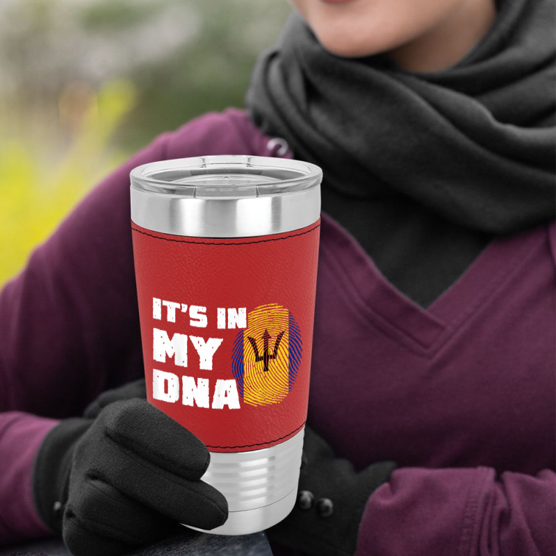 It's In My Dna Barbados Flag Fingerprint Men Women Leatherette Tumbler by Outpost | Artistshot