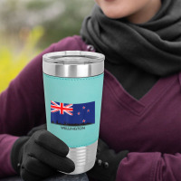 Wellington Skyline New Zealand Flag T Shirt Leatherette Tumbler | Artistshot