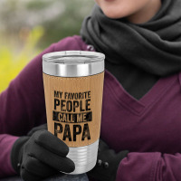 Mens My Favorite People Call Me Papa Vintage Dad Father Leatherette Tumbler | Artistshot