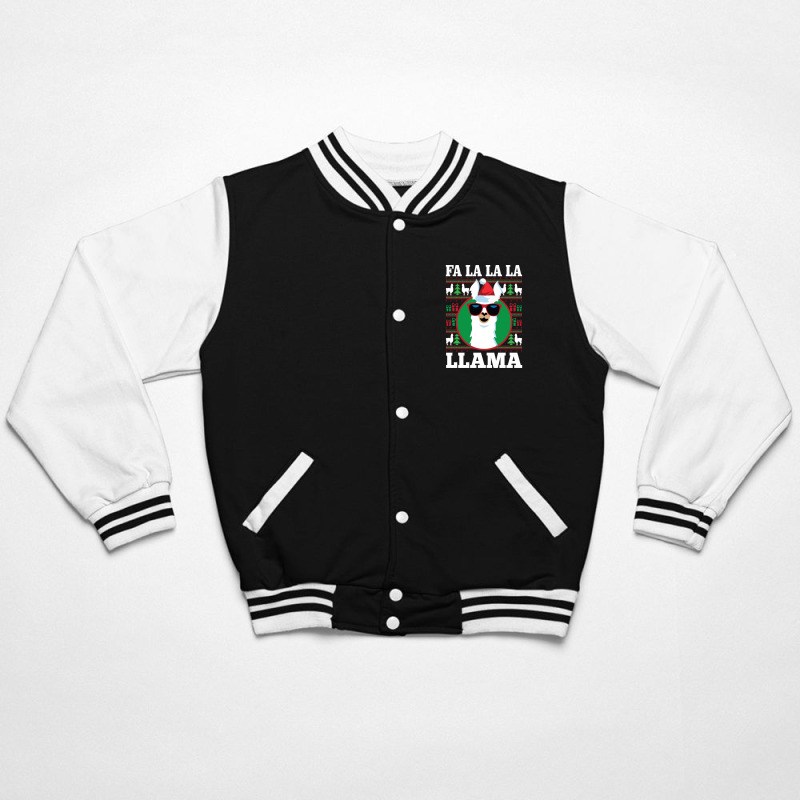 Fa La La Llama Ugly Christmas Long Sleeve Shirt Bomber Jacket | Artistshot