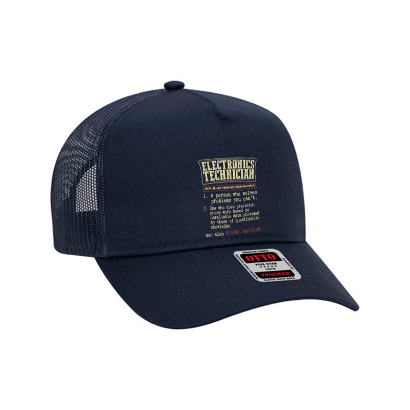 Electronics Technician Funny Definition Mesh Back Trucker Hat by Hoang95 | Artistshot