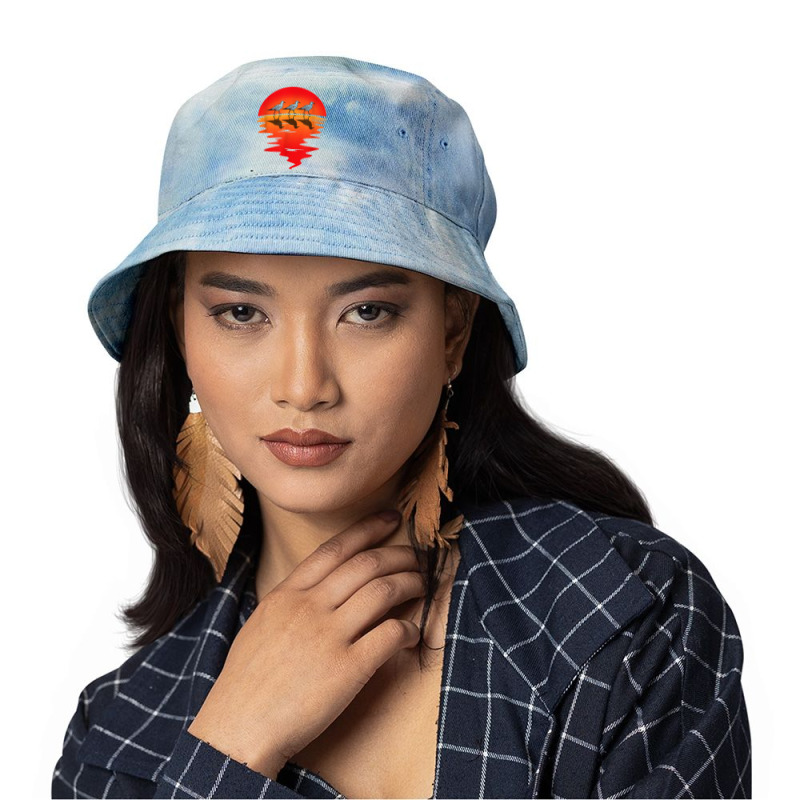 Flocks Of Seagull Vintage Sunset Seabird Harbour Albatros Tie Dyed Bucket Hat by kurniawanm | Artistshot