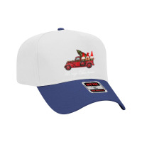 Three Gnomes In Red Truck With Merry Christmas Tree Adjustable Baseball Cap | Artistshot