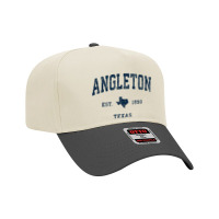 Angleton Texas Tx Vintage Athletic Navy Sports Design Adjustable Baseball Cap | Artistshot