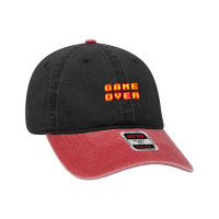 Game Over Vintage Retro Video Games Gaming Gift Arcade T Shirt Dyed Cap | Artistshot