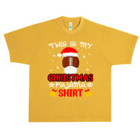 Football This Is My Christmas Pajama Funny Santa Football 412 Urban Heavy T-shirt | Artistshot