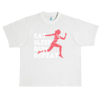 Eat Sleep Run Repeat Track And Field Girl Marathon Running Pullover Ho Urban Heavy T-shirt | Artistshot