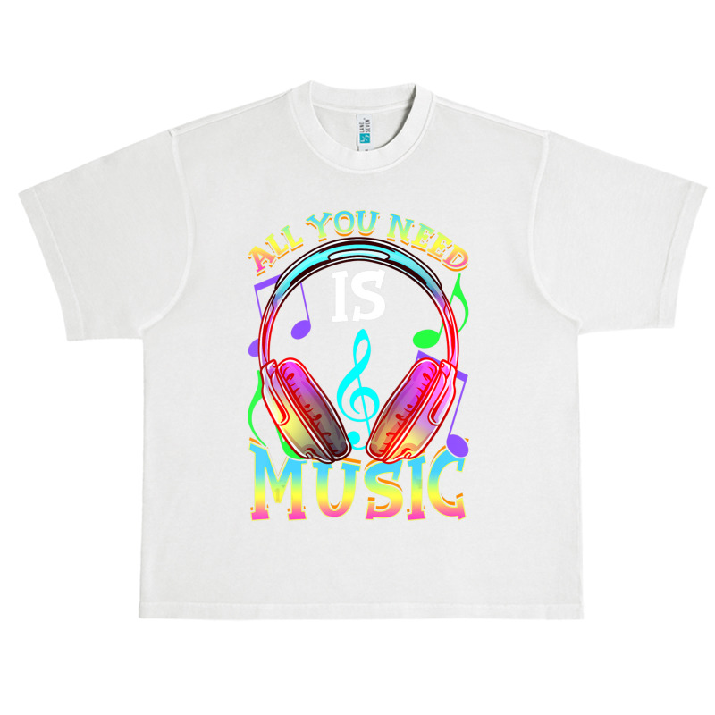 All You Need Is Music, Dj Headphones Music Lover Producer Urban Heavy T-shirt by cm-arts | Artistshot