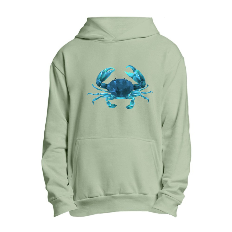 Aqua Colored Crab Urban Pullover Hoodie | Artistshot