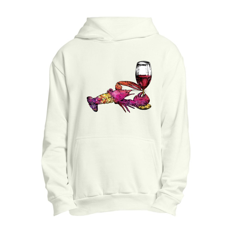 Crustaceancore Lobster With Wine Glass Urban Pullover Hoodie | Artistshot