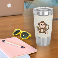 Cheeky Monkey Having A Banana Leatherette Tumbler | Artistshot