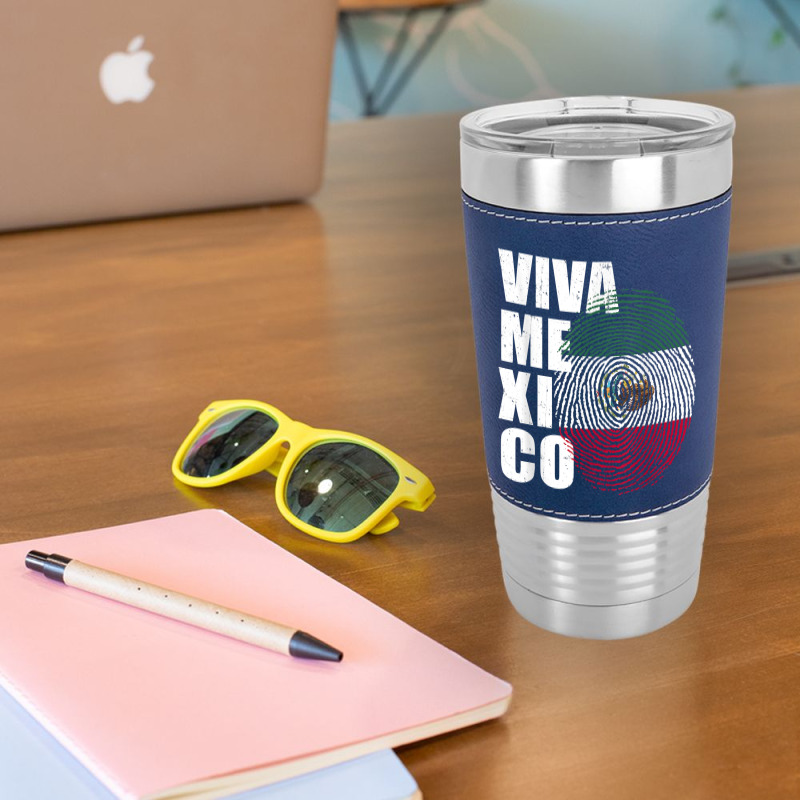 Viva Mexico, It's In My Dna Mexican Fingerprint Independance T Shirt Leatherette Tumbler by zheralalumo | Artistshot