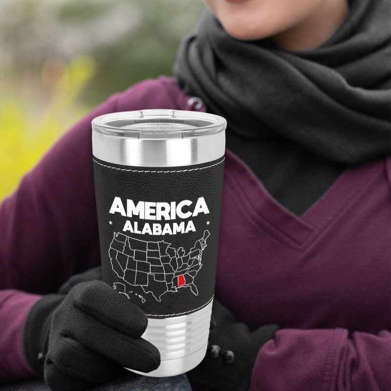 Usa Alabama, Usa Alabama Vintage, Usa Alabama Art, Usa Alabama Paintin Leatherette Tumbler | Artistshot