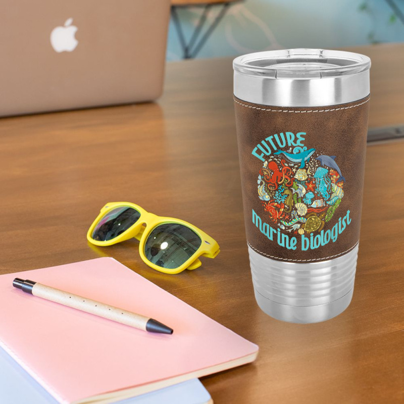 Future Marine Biologist Ocean Life Drawing Whale Octopus Leatherette Tumbler | Artistshot