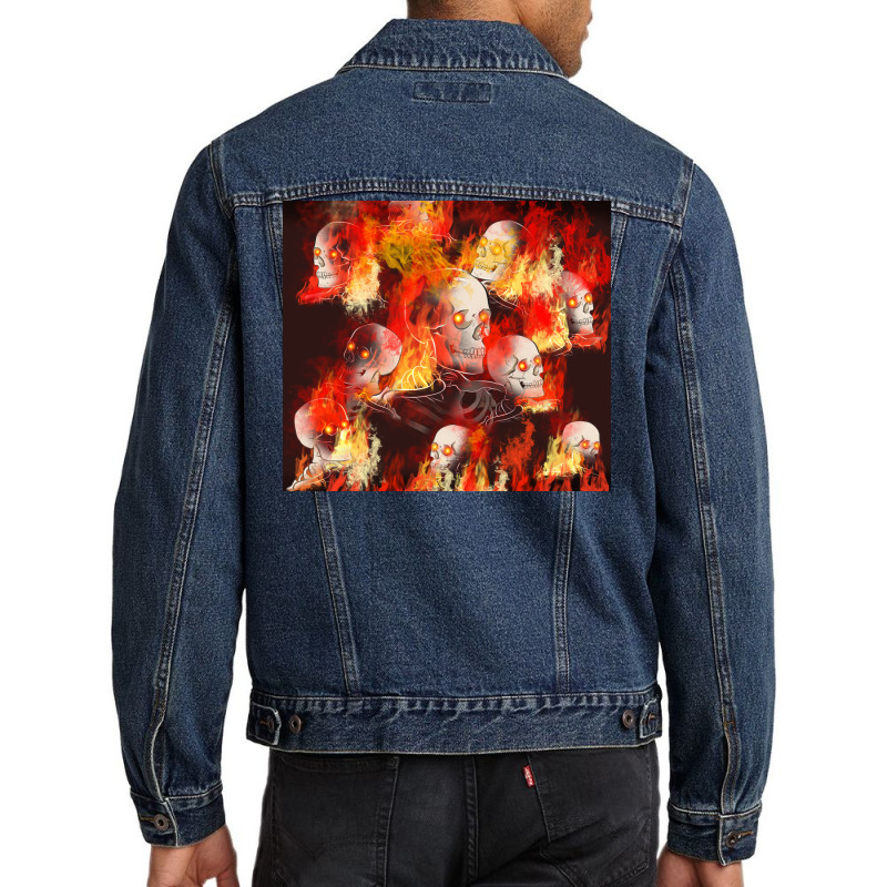 Melted Skull Men Denim Jacket by Oma's Magic World | Artistshot