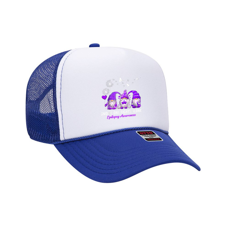 Gnomes One Fights Alone Epilepsy Awareness Foam Trucker Hat by NathanielDesign | Artistshot