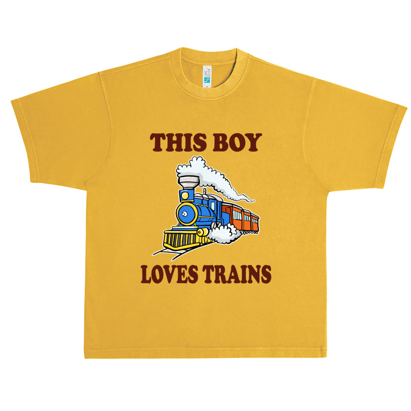 This Boy Loves Trains Gift Train Wagon Lover Urban Heavy T-shirt by CRV | Artistshot