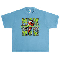 Football Mom, Football Lightning Bolt Leopard Lime Green T Shirt Urban Heavy T-shirt | Artistshot