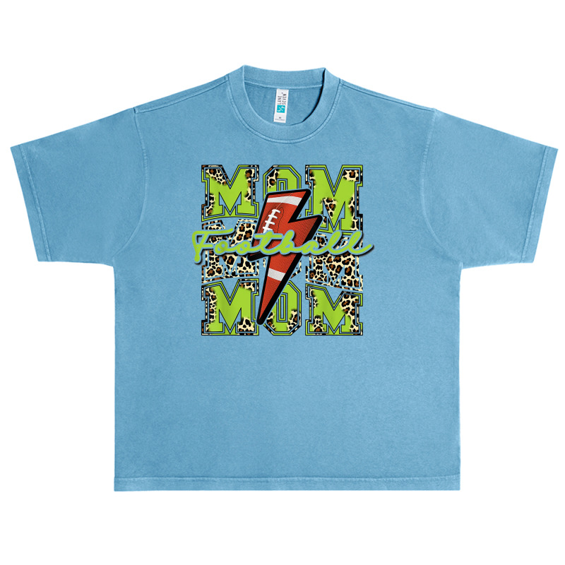 Football Mom, Football Lightning Bolt Leopard Lime Green T Shirt Urban Heavy T-shirt by cm-arts | Artistshot