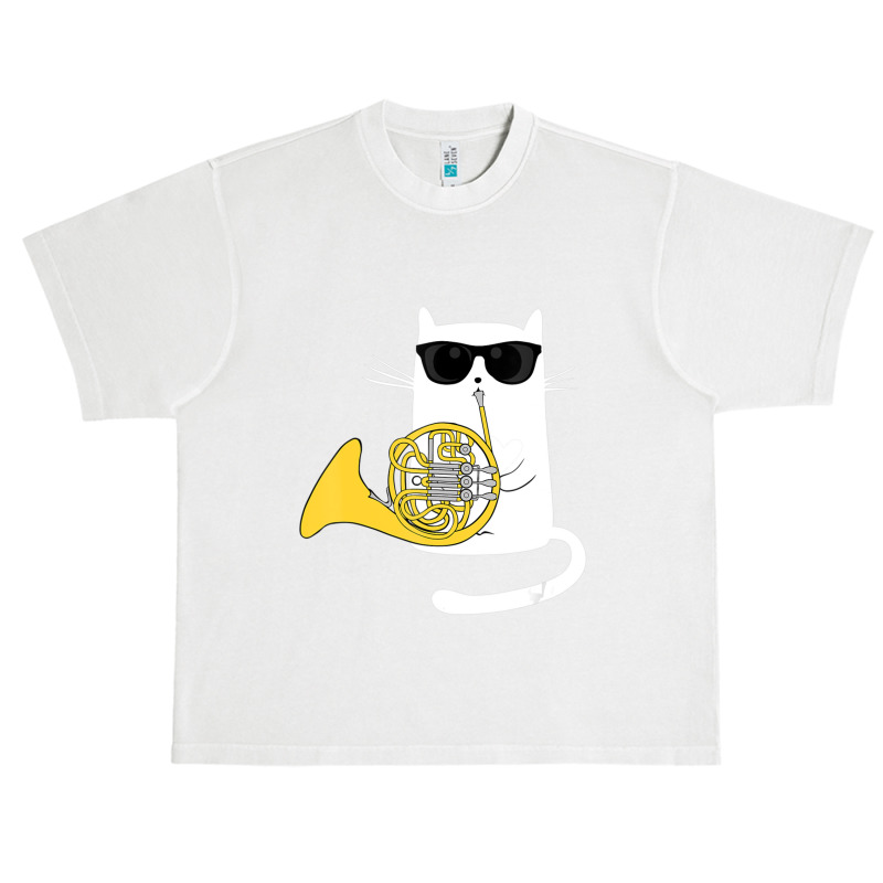 Jazz Cat Playing French Horn Cool Smooth Urban Heavy T-shirt | Artistshot