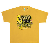 Endometriosis T  Shirt Endometriosis Awareness  Ribbon Faith Over Fear Urban Heavy T-shirt | Artistshot