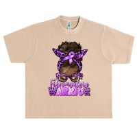 Fibromyalgia Warrior Afro Messy Bun Urban Heavy T-shirt | Artistshot