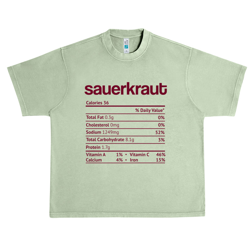 Sauerkraut Nutrition Fact Funny Thanksgiving Christmas Premium T Shirt Urban Heavy T-shirt by cm-arts | Artistshot