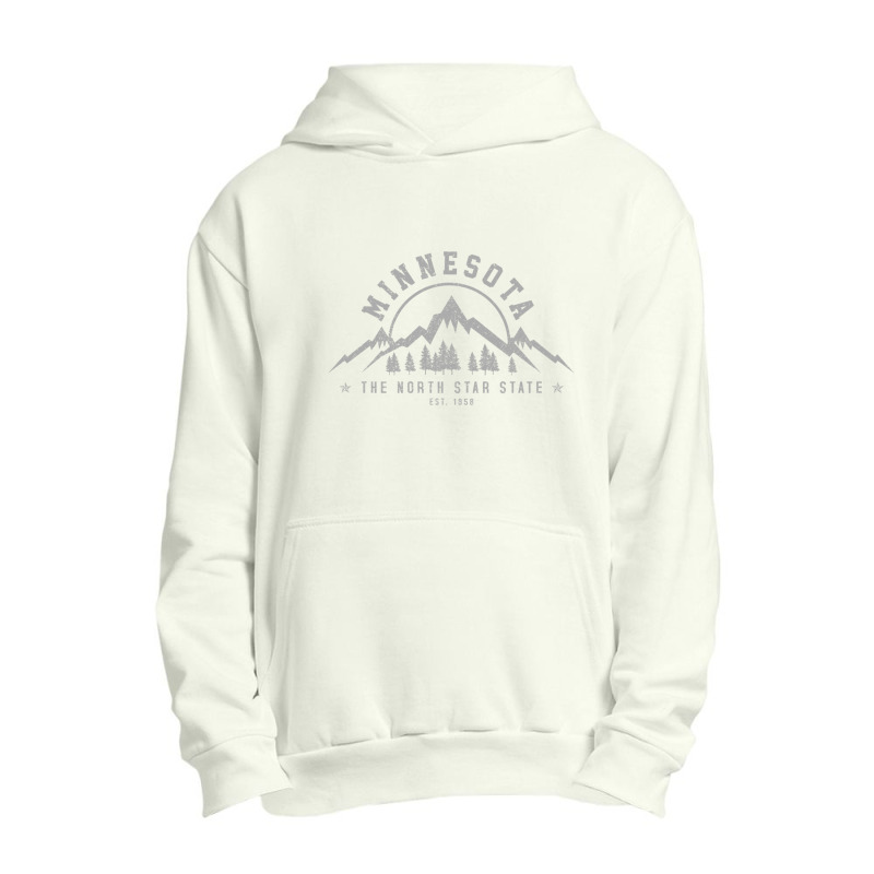 Minnesota North Star State Est. 1858 Vintage Mountains Gift Pullover H Urban Pullover Hoodie | Artistshot