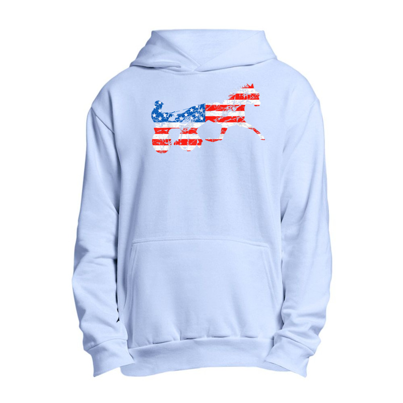 Vintage Harness Racer Usa Flag Trotting Horse Harness Racer T Shirt Urban Pullover Hoodie | Artistshot