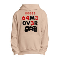 Game Over Leet Code Style - 64m3 0v3r - Red And Black Urban Pullover Hoodie | Artistshot