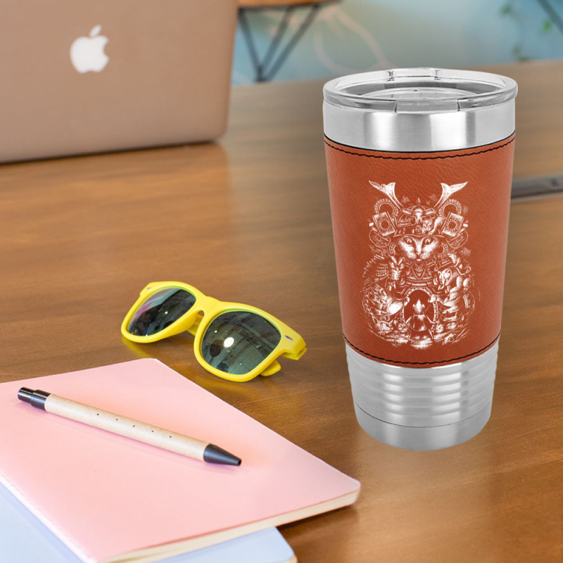 Samurai Cat Leatherette Tumbler | Artistshot