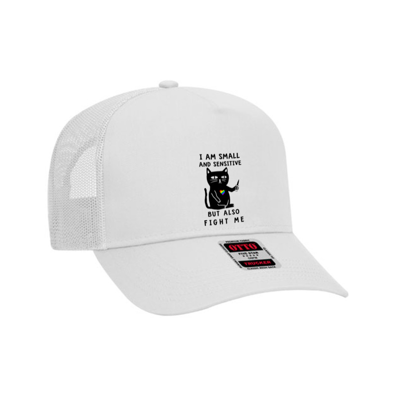 Lgbt Cat I Am Small And Sensitive But Also Fight Me Pride Mesh Back Trucker Hat by golferu | Artistshot