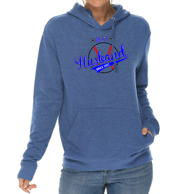 Best Husband Since 1957 - Baseball Husband Lightweight Hoodie | Artistshot