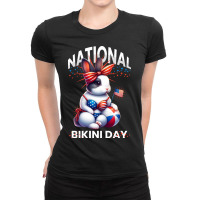 Funny Rabbit National Bikini Day Ladies Fitted T-shirt | Artistshot