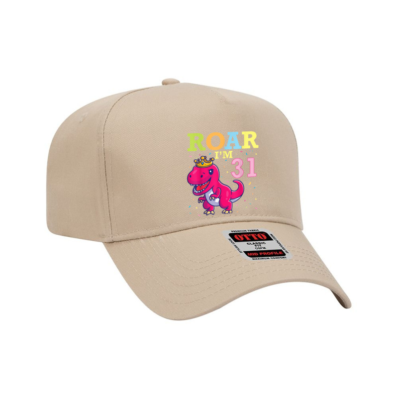 King Dinosaur Dance Happy My Birthday Roar I'm 31 Years Old Adjustable Baseball Cap | Artistshot